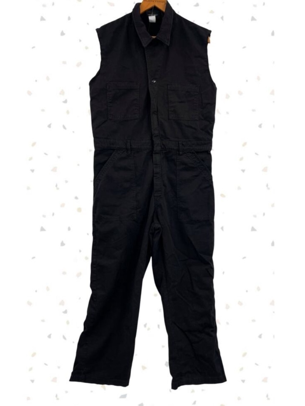 Big Bud Press Basic Black Jumpsuit Sleeveless Everyday Coverall Workwear Size XL